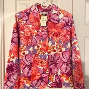Goldwater creek Pink Purple Floral Blazer